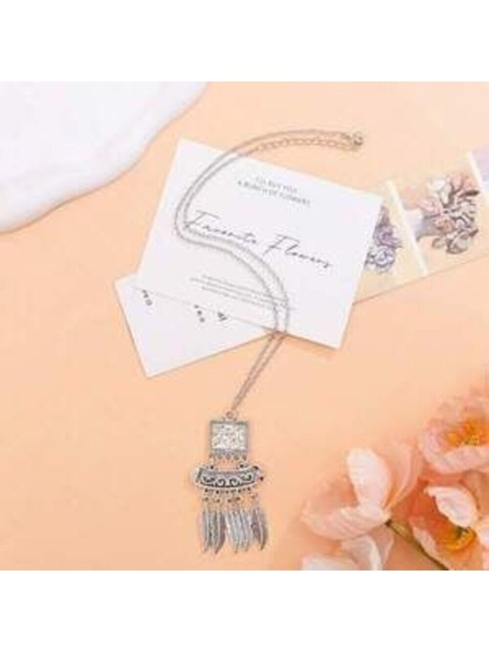 Tassel Niche Fashion Pendant Necklace And Earrings Dainty - Picture 2 of 5